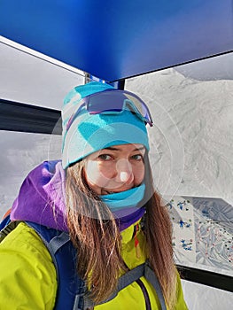 Skiers Joyful Gondola Lift Experience