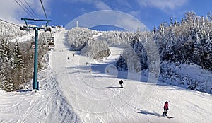 Skiers on Mont Tremblant slopes