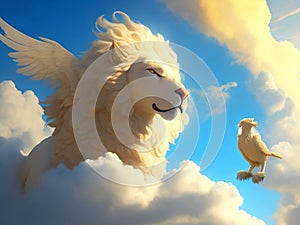 Skies of Myth: Enchanting Portraits of Clouds, Sun, and Griffin