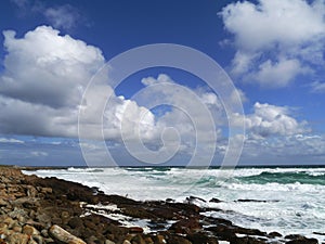 Skies and surf at Cape of Good Hope South Africa