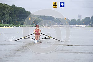 Skiff rowing
