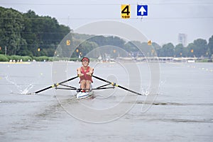 Skiff rowing photo