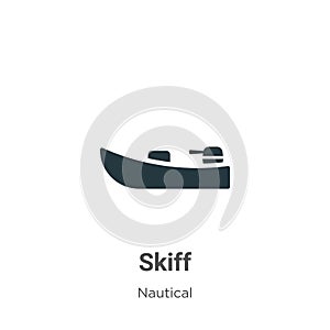 Skiff vector icon on white background. Flat vector skiff icon symbol sign from modern nautical collection for mobile concept and