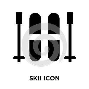 Skii icon vector isolated on white background, logo concept of S photo