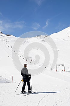 Skiing in alps