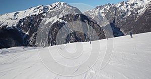 Skiing in the Alps