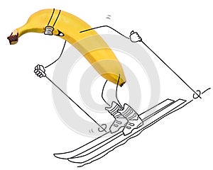 Skiing banana