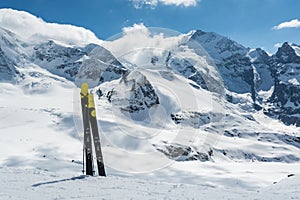 Skiing on Diavolezza, Switzerland