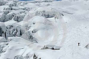 Skiing down the giant's cascade