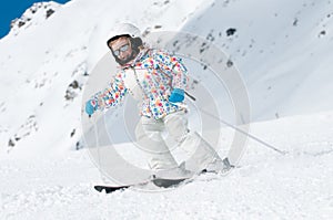 Skiing downhill