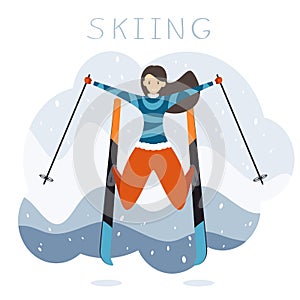 Skiing and Girl on Skis