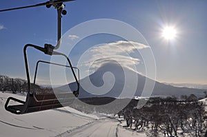 Skiing in Hokkaido, Japan