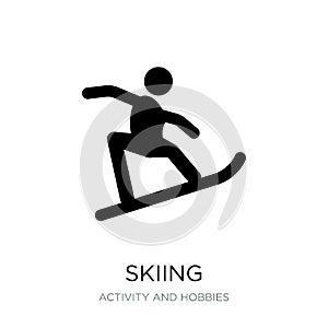 skiing icon in trendy design style. skiing icon isolated on white background. skiing vector icon simple and modern flat symbol for