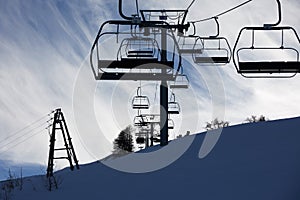 Skiing lift in the ALps