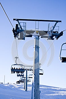 Skiing lift near top