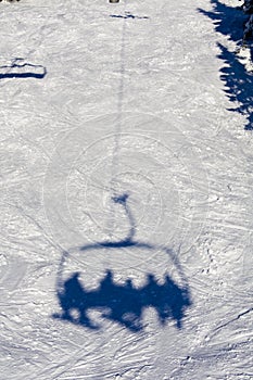 Skiing lift shadow