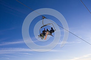 Skiing lift and sky