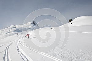 Skiing, men off piste