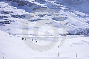 Skiing in the mountain