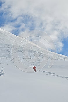 Skiing Mt. Biei Fuji Hokkaido Japan Blue Sky