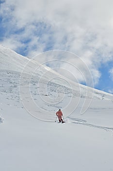 Skiing Mt. Biei Fuji Hokkaido Japan Blue Sky