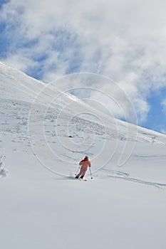 Skiing Mt. Biei Fuji Hokkaido Japan Blue Sky