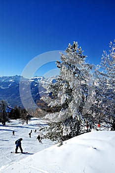 Skiing in Nendaz Switzerland