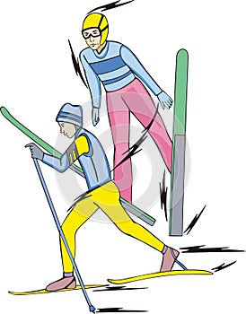 Skiing. Nordic Combined
