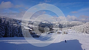 Skiing in Pec pod Snežkou
