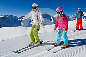 Skiing, ski lesson