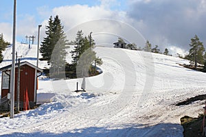 Skiing slope in Sweden