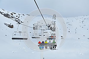 Skiing slopes from the lift