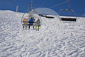 Skiing slopes from the lift