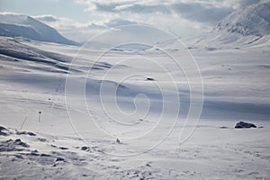 Skiing track on the Kungsleden