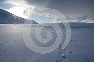 Skiing track on the Kungsleden