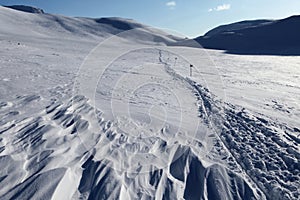 Skiing track on the Kungsleden