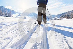 Skiing in winter