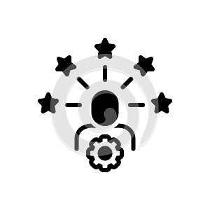 Black solid icon for Skill Building, skill and creative photo