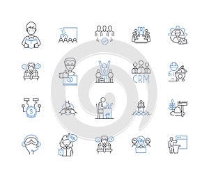 Skill building line icons collection. Mastery, Improving, Developing, Expertise, Progression, Advancement, Proficiency photo