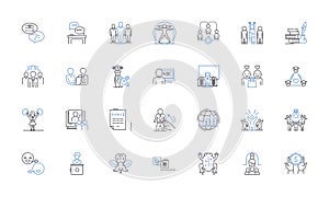 Skill development line icons collection. Learning, Self-improvement, Proficiency, Mastery, Tutoring, Practice, Expertise