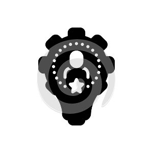 Black solid icon for Skill, ability and efficient