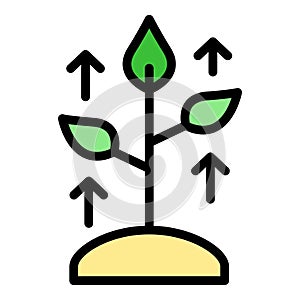 Skill level plant icon  flat