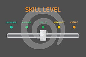 Skill levels vector. Vector illustration