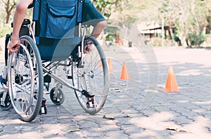 Skill of occupational development with pushing wheel chair