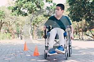 Skill of occupational development with pushing wheel chair