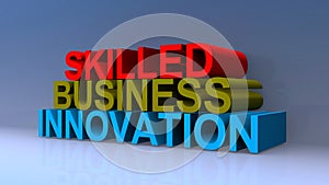 Skilled business innovation on blue