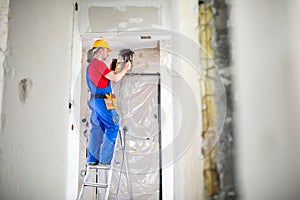 Skilled electrician using unimer