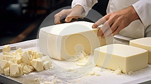 skilled factory cheese production photo