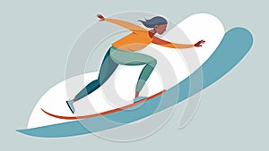 A skilled rider gliding on a curved rail their board seemingly fused to their feet.. Vector illustration. photo