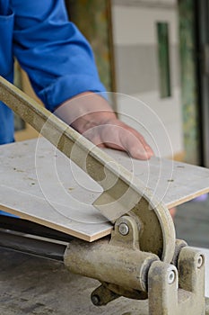 Skilled workers processed tile